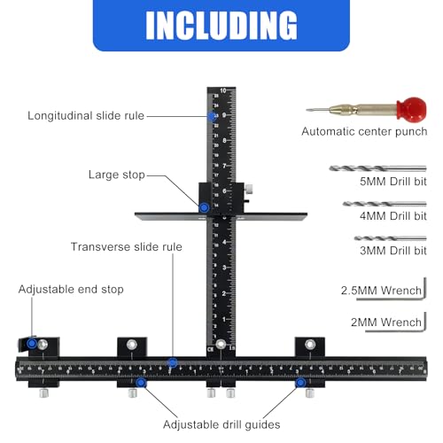 Cabinet Hardware Jig for Handles and Pulls,Aluminum Alloy Cabinet Door Handle Jig for Doors and Drawers,Adjustable Cabinet Handle Template Tool Door for Drawer Front Knobs Handles and Pulls
