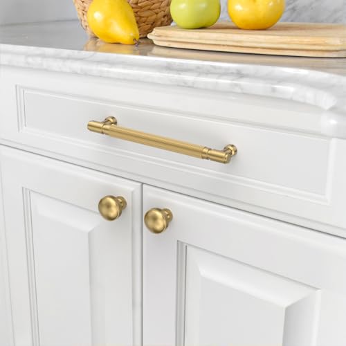 Asidrama 10 Pack 6.3 Inch(160mm) Champagne Bronze Cabinet Pulls Knurled Kitchen Cabinet Handles, Cabinet Pulls Kitchen Cabinet Hardware for Cupboard Drawer Pulls - color: Champagne Bronze, size: 6.3" Hole Center, style: 10 Pack
