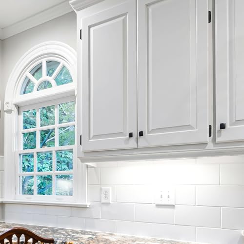 Ravinte Matte Black Semi-Overlay 1/2 inch Self-Closing Hinges, 10 Pack - color: Matte Black