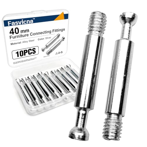 10PCS 40mm Cam Bolts for Furniture, Threaded Cam Connector Bolts - size: 40mm