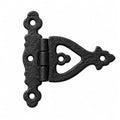 Renovators Supply Manufacturing Cabinet Door Strap Hinge with Hardware 3 in. Black Rust Resistant Wrought Iron Flush Mount Hinge for Cabinets - size: Pack of 1