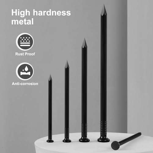 VGBUY 108PCS Hardware Nails, 2-1/2 Inch Flat Head Black Nails for Hanging Pictures, Picture Hanging Nails, Small Nails, Wall Nails, Wood Nails, Finishing Nails - color: Black, size: 2-1/2 in