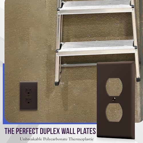ENERLITES 10 Pack Outlet Covers Wall Plate for Duplex Receptacle, Brown - color: Brown, size: Standard Size