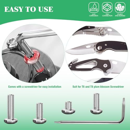 121 Pcs 304 Stainless Steel Pocket Blade Knife Handle Screws Assortment Set, M2, M2.5 Machine Screws, EDC Folding Hilt Fasteners, Knifemakers Rivets for DIY Repair