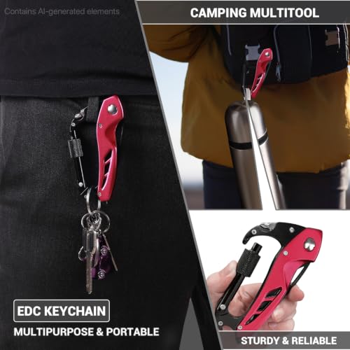 FUNBRO Multitool knife (Red) - color: Red