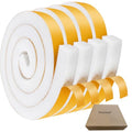 4 Rolls 1-1/2 Inch W x 1-1/2 Inch H Foam Weather Stripping with Adhesive 8 ft Foam Density Closed Cell Tape Seal for Uneven Gaps Doors Windows (White) - color: White
