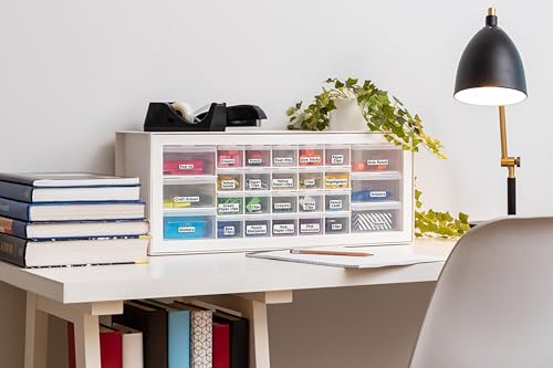 IRIS USA 26-Drawer Teacher Toolbox, Building Bricks Craft Storage, White - color: White, size: 26 Drawer