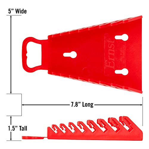 Ernst Manufacturing 5146-Red Gripper Reverse Wrench Organizer, 8 Tool, Red - color: Red, size: 8 Tool, style: Reverse