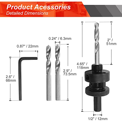 11 Inch Hole Saw with 1/2" Triangle Shank Quick Change Arbor, JTemgle Bi-Metal Hole Saw Heavy Duty Hole Cutting Tool for Cornhole Boards, Recessed Lights, Wood, Plastic, Drywall & Soft Metal - size: 11"