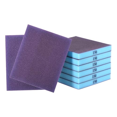 8Pcs 150Grit Double-Sided Sanding Sponges, Washable & Reusable - size: 150Grit