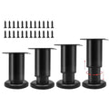 Uenhoy Set of 4 Adjustable Furniture Legs 3.15-4.72 Inch Metal, Black - color: Black, size: 3.15 - 4.72 Inch