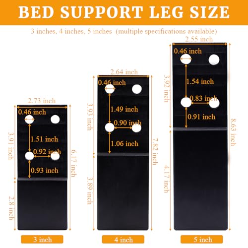 2 Pcs Bed Frame Legs Replacement Parts Bed Feet Furniture Support Leg Reinforcement Kit for Wooden Beds Table Cabinet Sofa Bolt-On Direct Replacement Straight Leg Replace Part Not Plastic Black 5inch - size: 5in