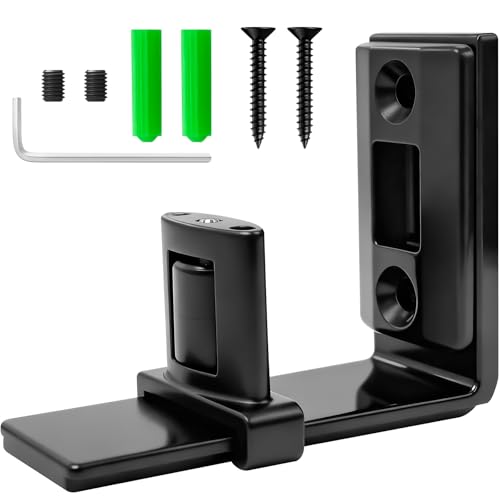 IWIWE Sliding Barn Door Bottom Floor Guide, Wall Mount Adjustable U-Shape Flush Design, Smooth Nylon Rollers Quiet & Stable, Black (1 Pack) - size: U-Shape Guide - 1 Pack