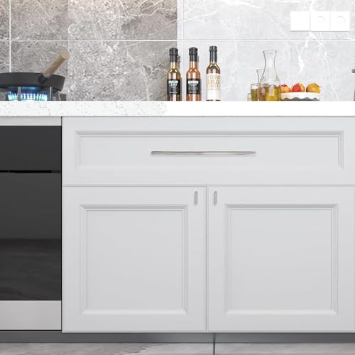 COTYKILEY 10 Pack 10 Inch(256mm) Brushed Satin Nickel Cabinet Handles Kitchen Cabinet Pulls Cabinet Door Handles Kitchen Cabinet Hardware Cupboard Drawer Pulls Dresser Handles - color: Brushed Satin Nickel, size: 10" Hole Center（256MM）