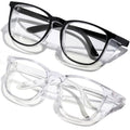 Safety Glasses Anti Fog Clear Blue Light Blocking Eye Protection Nurse Goggles for Women Men - color: A8 Black + Transparent