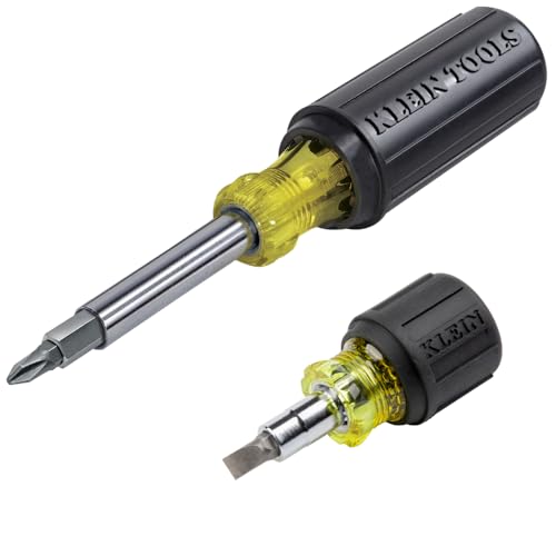 Klein Tools 80027 Screwdriver Set, 11-in-1 Multi-bit Screwdriver, 6-in-1 Stubby, Phillips, Slotted, Square, Torx Bits, 2-Piece - style: Screwdriver Kit