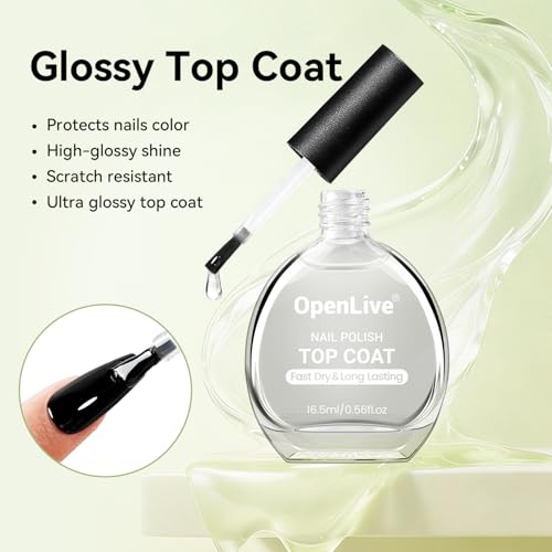 OpenLive Base and Top Coat Nail Polish, 16.5ml Large Volume - color: BT