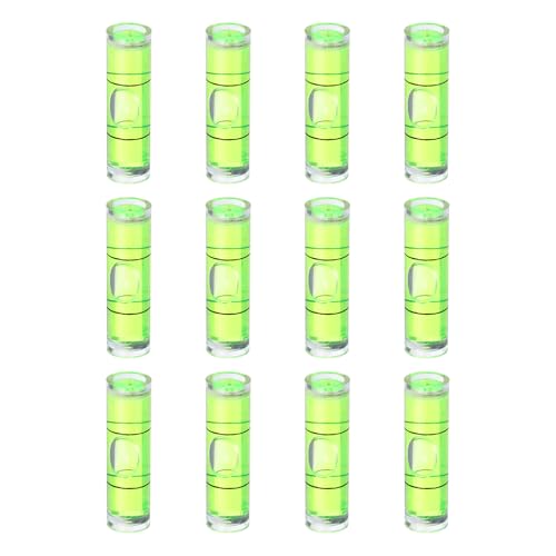 HARFINGTON 12pcs Mini Cylindrical Bubble Spirit Level Vials 10x35mm - size: 10x35mm