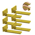 Advanced Heavy-Duty Shelving Bracket - 5-Inch Floating, 0.2-Inch Thick Gold L-Shaped Solid Steel (6 Pieces) - color: Gold, size: 5 Inch