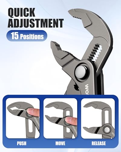WORKPRO Mini Water Pump Pliers, 4-Inch Groove Joint Pliers for Tight Spaces - color: Grey