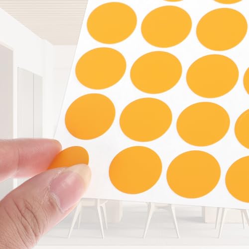 PATIKIL 270 Pieces Screw Hole Stickers, 5 Sheet Self-Adhesive Waterproof PVC Wood Grain Sticker for Screw Holes Wall Cabinets Desk Repairing, Light Orange, 21mm/0.83 Inch - color: Light Orange
