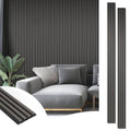 Art3d 96 x 6 Inch 3D Fluted Wood Textured Slat Wall Panels, 8-Pack, Grey - color: Grey, size: 96*6