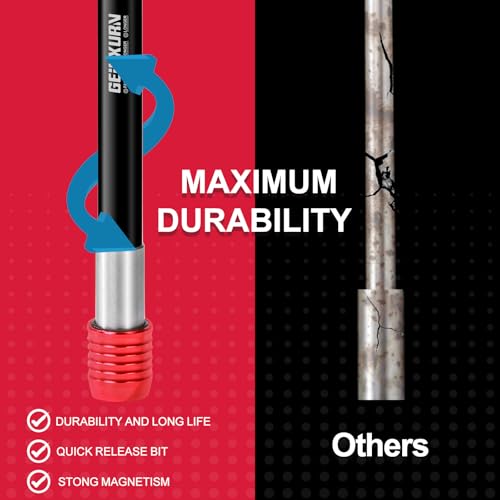 Geinxurn 12” Impact Screwdriver Bit Holders Extra Long, Magnetic Extension Quick-Change Socket Drill Bit Holder Cr-V Steel Hex Shank Quick Release Drill Bit Guide - size: 12"-1PCS