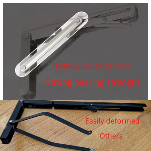 Folding Shelf Brackets 12 inch,Folding Brackets Heavy Duty Max.Load 410lb,DIY Space Saving Wall Mounted Folding Table,Pack of 2 - size: 12 Inch