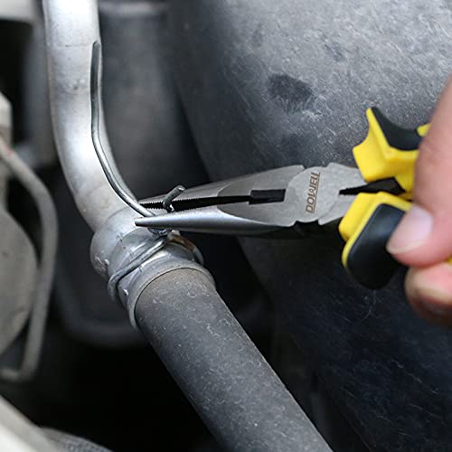 DOWELL 6 Inch Long Needle Nose Pliers, Wire Cutter Heavy Duty | Nickel Chromium Steel Construction Professional Handle - size: 6"Long Nose Pliers