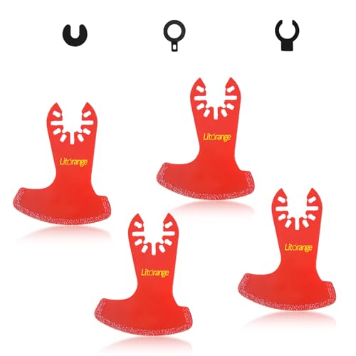 Litorange 4 Pcs Diamond Oscillating Blades, Swing Diamond Multitool Saw Blades for Grout Removal, Flush Cut, Cleaning Mortar - size: 4 Pcs Swing Blades