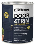 Rust-Oleum Stops Rust Door & Trim Paint, Satin Nantucket Navy - color: Satin Nantucket Navy