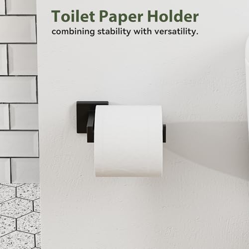 10-Pieces Matte Black Bathroom Accessories, 24 Inch Bathroom Hardware Set - color: Matte Black, size: 26 Inch (10 Pieces)
