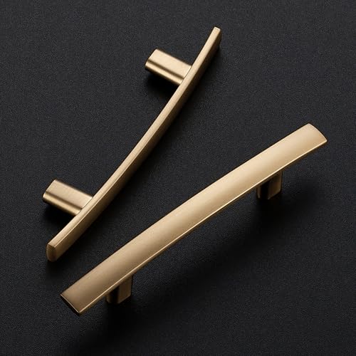 Ravinte Champagne Bronze Cabinet Pulls Curved Drawer Handles 3 Inch 30 Pack - color: Champagne Bronze