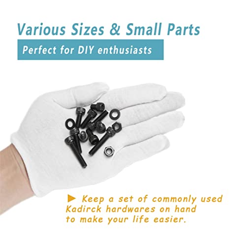 Kadrick Metric Screws Assortment - 100 Pcs M6 Hex Socket Head Cap Bolts, 8mm/12mm/16mm/20mm/30mm With Nuts and Washers - 12.9 Grade Alloy Steel, Black Zinc Plated, Anti-Rust Upgrade - size: M6 100Pcs