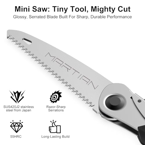 Foldable Hand Saw, Self-Locking Pruning Saw, Portable Folding Saw for Wood