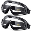 Motorcycle Goggles 2 Pack - ATV Dustproof Dirt Bike Goggles for Ski Racing Riding, Off Road Waterproof Motocross - color: 03.transparent Lens × 2