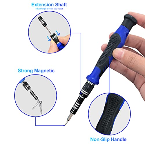 EFAITHFIX Screwdriver Sets 142-Piece Electronics Precision Screwdriver with 120 Bits Magnetic Repair Tool Kit for iPhone, MacBook, Computer, Laptop, PC, Tablet, PS4, Xbox, Nintendo, Game Console, etc - size: 142 in 1