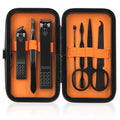 Manicure Set Men Nail Clipper Set Personal Care Nail Grooming Kits Travel Nail Care Set Manicure Tools Fenlebeneil Nail Clippers Pedicure Kit Basic Nail Care Tools Gift for Men Women - color: Black-orange