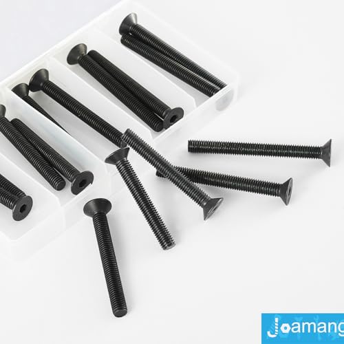 M8 x 60mm 65mm 70mm 75mm 80mm Flat Head Hex Socket Cap Screws Countersunk Bolts, 10.9 Grade Alloy Steel, Black Oxide Finish, Metric Allen Drive, Fully Threaded, Assortment Kit 15Pcs - size: M8x60/65/70/75/80mm