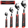 Pipe Wrench Set, 6” 8” 10” 12” Self Adjusting Wrench 4-Piece Plumbing Tools for 0.27“-1.7”/7-43mm Standard Nuts, Irregular Nuts, Pipes Use