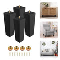Yes4All 8 Inches Square Black Solid Wood Furniture Legs Set of 4, Heavy Duty 800 Lbs Capacity Furniture Legs with Leveler, Replacement Legs for Furniture, Couch, Sofa, Dresser, Ottoman - color: Square Black, size: 8 inch