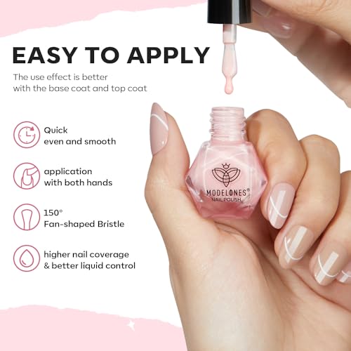modelones Nail Polish Set, 6 Colors Bubble Bath Nude Glitter Nail Polish - color: A1 Bubble Bath Set