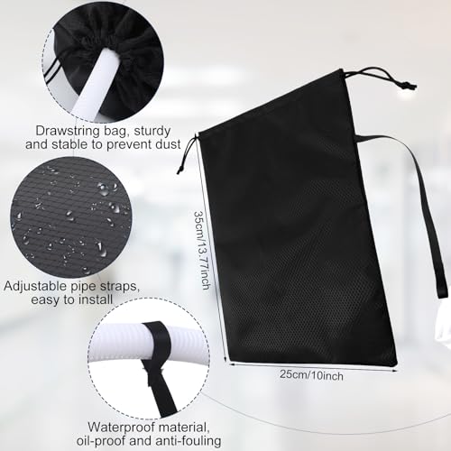 Huhumy 2 Packs Respirator Mask Covers Reusable Storage Bag with Strap Black Portable Respirator Travel Bag Keeps Your Mask Clean Accessory for Travel, Home Storage