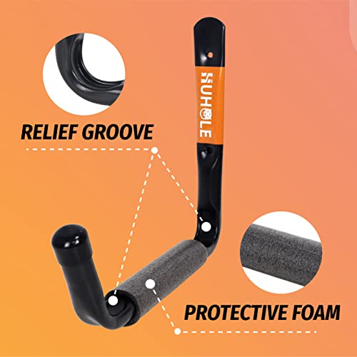 HUHOLE 4 Pack 9.8 Inch Jumbo Garage Storage Hooks - size: 9.8" Ladder Hanger