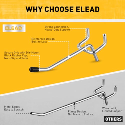 ELEAD 55-Piece 2 Inch Pegboard Hooks, Heavy Duty Peg Board Organizer Accessories, Peg Board Tool Hangers Fit for 1/4" and 1/8" Pegboard Hanging Tools Garage, Workshop, and Craft Storage - style: 55-Piece 2 Inch