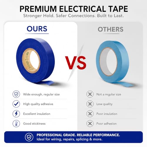 Flame Retardant Blue Electrical Tape; 3/4 Inch * 66 Feet; PVC Electric Tape for Under 600V Electric, Repair, Home Outdoor Indoor Wire Insulation, 5℉ to 221℉ (1, Blue) - color: Blue