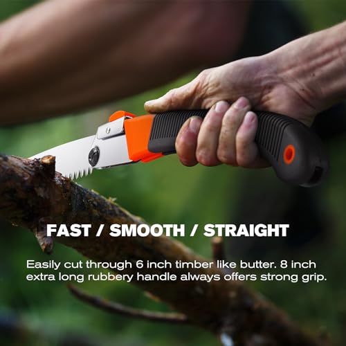 REXBETI 14-Inch Folding Pruning Saw, Extra Long Hand Saw for Tree Trimming - size: 14 inch