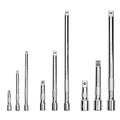 9-Piece Socket Extension Bar Set, Ratchet Extension Bar Set,1/4", 3/8", and 1/2" Impact Drive Socket, Drive Tool Accessory, CR-V Steel Storage Tray - color: 9-pcs Chrome Extension