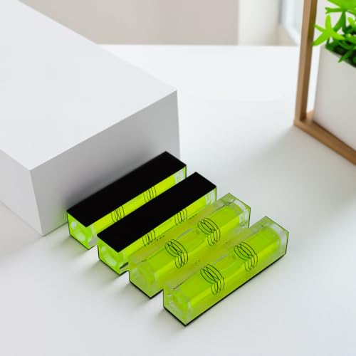 High precision mini level bubble, double line small level bubble, three line flat ball household ruler can be turned 180 degrees (Magnetic, 66 * 17 * 15mm（4PCS)) - size: 66*17*15mm（4PCS)