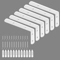 LSK 6PCS L Bracket, L 4"×H 2" Shelf Support Bracket, Max Load :42lb, White - color: White, size: 4x2 inch (light duty)